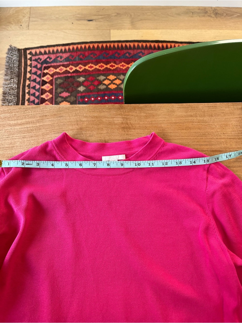 COS Cotton Crewneck Sweater in Bright Pink S - Picture 6 of 8